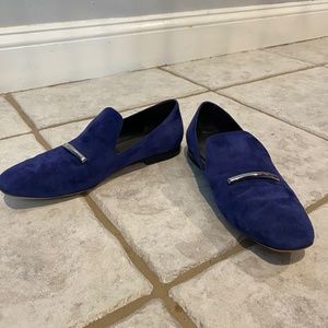 Italian Blue Suede Loafers
